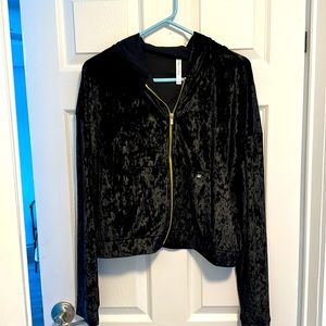 Fabletics black velour set NWT